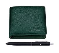 URBAN FOREST Mark Green RFID Blocking Leather Wallet & Pen Combo Gift Set for Men, Green, Contemporary