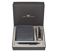 Urban Forest Marty Grey Leather Wallet + Pen + Keyring Combo Gift Set for Men