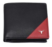 URBAN FOREST Mike Leather Wallet for Men, Black/Red, Contemporary