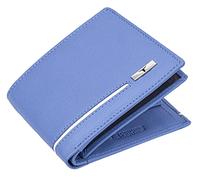 URBAN FOREST Stag Leather Wallet for Men, Light Blue/White, 11 x 9 x 1.5 cm, Casual