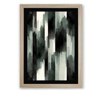 Urban Forms in Grey Abstract Framed Wall Art Print A1 (84.1×59.4cm) Oak, Wall Decor for Living Room, Bedroom, Office & Home, Ready to Hang, Art Gift
