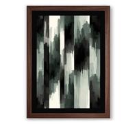 Urban Forms in Grey Abstract Framed Wall Art Print A4 (29.7×21cm) Walnut, Wall Decor for Living Room, Bedroom, Office & Home, Ready to Hang, Art Gift