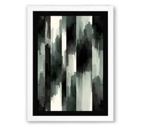 Urban Forms in Grey Abstract Framed Wall Art Print A4 (29.7×21cm) White, Wall Decor for Living Room, Bedroom, Office & Home, Ready to Hang, Art Gift