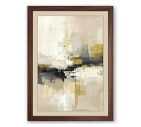 Urban Forms in Grey Minimalist Framed Wall Art Print A3 (42×29.7cm) Walnut, Wall Decor for Living Room, Bedroom, Office & Home, Ready to Hang, Art Gift