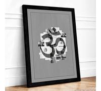 Urban Fragments Industrial Framed Wall Art Print A4 (29.7×21cm) Black, Wall Decor for Living Room, Bedroom, Office & Home, Ready to Hang, Art Gift