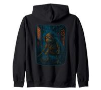 Urban Frog Warrior - Cyberpunk Amphibian Fighter Zip Hoodie