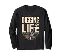 Urban Gardening Digging Life Shovel Roots Plants Long Sleeve T-Shirt