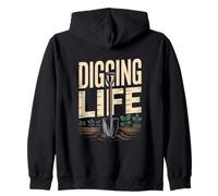 Urban Gardening Digging Life Shovel Roots Plants Zip Hoodie