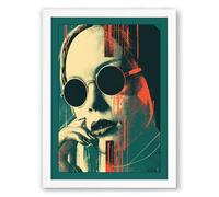 Urban Gaze Pop Art Framed Wall Art Print A2 (59.4×42cm) White, Wall Decor for Living Room, Bedroom, Office & Home, Ready to Hang, Art Gift