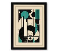 Urban Geometry Art Deco Framed Wall Art Print A2 (59.4×42cm) Black, Wall Decor for Living Room, Bedroom, Office & Home, Ready to Hang, Art Gift