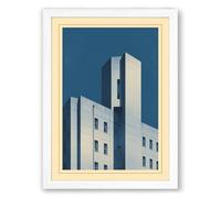Urban Geometry Art Deco Framed Wall Art Print A3 (42×29.7cm) White, Wall Decor for Living Room, Bedroom, Office & Home, Ready to Hang, Art Gift