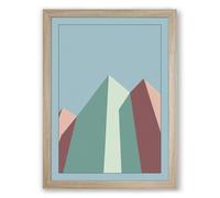 Urban Geometry Art Deco Framed Wall Art Print A4 (29.7×21cm) Oak, Wall Decor for Living Room, Bedroom, Office & Home, Ready to Hang, Art Gift