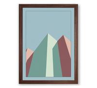 Urban Geometry Art Deco Framed Wall Art Print A4 (29.7×21cm) Walnut, Wall Decor for Living Room, Bedroom, Office & Home, Ready to Hang, Art Gift