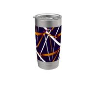 Urban Geometry Blue White Sienna-Brown Stainless Steel Insulated Tumbler