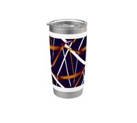 Urban Geometry Blue White Sienna-Brown Stainless Steel Insulated Tumbler