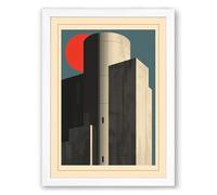 Urban Geometry Industrial Framed Wall Art Print A2 (59.4×42cm) White, Wall Decor for Living Room, Bedroom, Office & Home, Ready to Hang, Art Gift