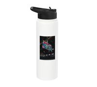 Urban Graffiti Basketball Hoop in Old Factory Hall Stainless Steel Insulated Water Bottle