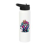 Urban Graffiti Lion Lover Stuff Street Art Lion Stainless Steel Insulated Water Bottle