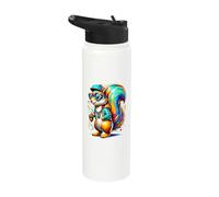 Urban Graffiti Squirrel Lover Stuff Street Art Squirrel Stainless Steel Insulated Water Bottle