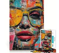 Urban Graffiti Street Art Jigsaw 1000 Pieces for Teenagers Memory Train Fun Clean Seamless Connection Relaxing Indoor Group Activity (50x75cm)