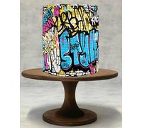 Urban Graffiti Style Edible Cake Topper - Icing Sheet & Wafer Paper Wrap - Cool Birthday Cake Prints !039 (Wafer Paper)