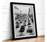 Urban Gridlock Framed Wall Art Print A1 Black