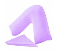 URBAN GROOVE V-Shaped Pillowcase Cover, 81 x 38 cm, Plain Polycotton Case for Orthopaedic, Pregnancy, Nursing, Back and Neck Support Pillows, Envelope Closure, Lilac (Cover Only)