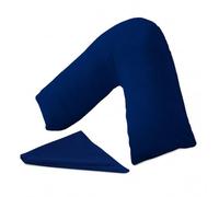 URBAN GROOVE V Shaped Pillowcase Cover Plain Polycotton Back & Neck Support Orthopaedic/Pregnancy/Nursing Pillowcase Cover - V Pillow case cover only (Envelope Closure) (Navy Blue)