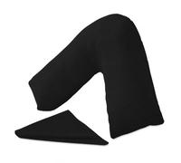 URBAN GROOVE V Shaped Pillowcase Cover Plain Polycotton Back & Neck Support Orthopaedic/Pregnancy/Nursing Pillowcase Cover - V Pillow case cover only (Envelope Closure) Black