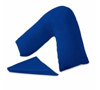 URBAN GROOVE V Shaped Pillowcase Cover Plain Polycotton Back & Neck Support Orthopaedic/Pregnancy/Nursing Pillowcase Cover - V Pillow case cover only (Envelope Closure) (Royal Blue)