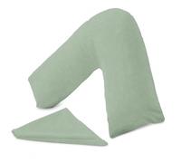 URBAN GROOVE V Shaped Pillowcase Cover Plain Polycotton Back & Neck Support Orthopaedic/Pregnancy/Nursing Pillowcase Cover - V Pillow case cover only (Envelope Closure) (Duck Egg)
