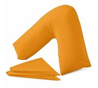 URBAN GROOVE V Shaped Pillowcase Cover Plain Polycotton Back & Neck Support Orthopaedic/Pregnancy/Nursing Pillowcase Cover - V Pillow case cover only (Envelope Closure) (Mustard)