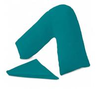 URBAN GROOVE V Shaped Pillowcase Cover Plain Polycotton Back & Neck Support Orthopaedic/Pregnancy/Nursing Pillow Case Cover with Envelope Closure Teal