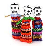 urban Guatemalan Worry Doll Day of the Dead Style Handmade Mayan Fair Trade Skull Doll