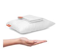 Urban Infant Pipsqueak Small | Tiny | Mini Pillow with Name Tag - 11in x 7in x 2.5in - Machine Washable - White Pillow with White Case