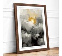 Urban Inferno Industrial Framed Wall Art Print A1 (84.1×59.4cm) Walnut, Wall Decor for Living Room, Bedroom, Office & Home, Ready to Hang, Art Gift