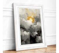 Urban Inferno Industrial Framed Wall Art Print A1 (84.1×59.4cm) White, Wall Decor for Living Room, Bedroom, Office & Home, Ready to Hang, Art Gift