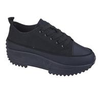 Urban Jacks Acapulco Women’s Platform Canvas Trainers-Black-8