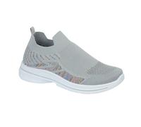 Urban Jacks Ladies Casual Comfort Summer Breathable Lightweight Flexible Slip-On Sock Rainbow Trainer Shoe Sizes 4-8’s (Grey, UK Footwear Size System, Adult, Women, Numeric, Medium, 6)