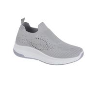 Urban Jacks Ladies Casual Comfort Summer Breathable Lightweight Flexible Slip-On Sock Rainbow Trainer Shoe Sizes 4-8 (Grey 2, UK Footwear Size System, Adult, Women, Numeric, Medium, 5)