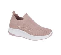 Urban Jacks Ladies Casual Comfort Summer Breathable Lightweight Flexible Slip-On Sock Rainbow Trainer Shoe Sizes 4-8 (Pink 2, UK Footwear Size System, Adult, Women, Numeric, Medium, 6)