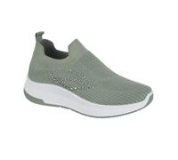 Urban Jacks Ladies Casual Comfort Summer Breathable Lightweight Flexible Slip-On Sock Rainbow Trainer Shoe Sizes 4-8 (Moss 2, UK Footwear Size System, Adult, Women, Numeric, Medium, 4)
