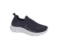 Urban Jacks Ladies Slip-On Lightweight Breathable Mesh Knit Trainers (Navy, UK Footwear Size System, Adult, Women, Numeric, Medium, 4)