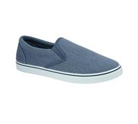 Urban Jacks Mens Canvas Mesh Slip On/Lace-up Espadrilles Casual Low Top Plimsoll Trainers Size 7-12 (Denim, UK Footwear Size System, Adult, Men, Numeric, Medium, 12)