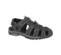 Urban Jacks Travis Men's Faux Leather Closed Toe Sandal, Slingback Strap, Synthetic Rubber Sole (Black, UK Footwear Size System, Adult, Men, Numeric, Medium, 9)