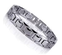 Urban Jewelry Men’s Solid Tungsten Pyramid Bracelet Collection - Polished Finish, 8.26" Length, 11 mm Width, Black & Silver Variations, Gift Box, 11mm*21cm, Tungsten, no gemstone