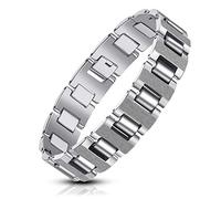 Urban Jewelry Mens Link Bracelet, Stylish Solid Tungsten Bracelet for Men (8.3 Inches, Matte Black, Shiny Black and Silver Option), 8.3 Inch, Tungsten Carbide, no gemstone