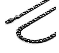 URBAN JEWELRY Powerful Mens Necklace Black 316L Stainless Steel Chain 46, 54, 59, 66-cm, (6mm)