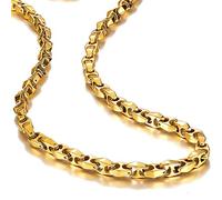 URBAN JEWELRY Unique Astro Snake 56 cm Men's Tungsten Golden Toned Link Necklace Chain (Heavy, Solid)