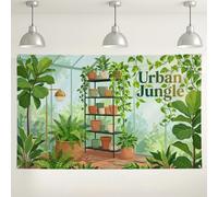 Urban Jungle Greenery Backdrop, Lush Botanical Indoor Decorations, Nature Inspired Photography Background for Events, Home Decor, Summer Party Supplies 71x43 Inch